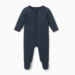 Mori Ribbed Clever Zip Footed Baby Pajamas